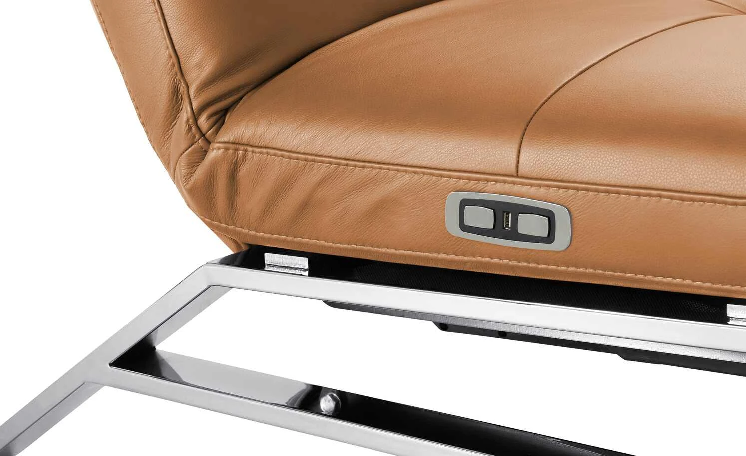 Relaxliege aus Leder Riva | Cognac (Orange-Braun) 8 Relaxliege aus Leder Riva | Cognac (Orange-Braun) – Bild 6