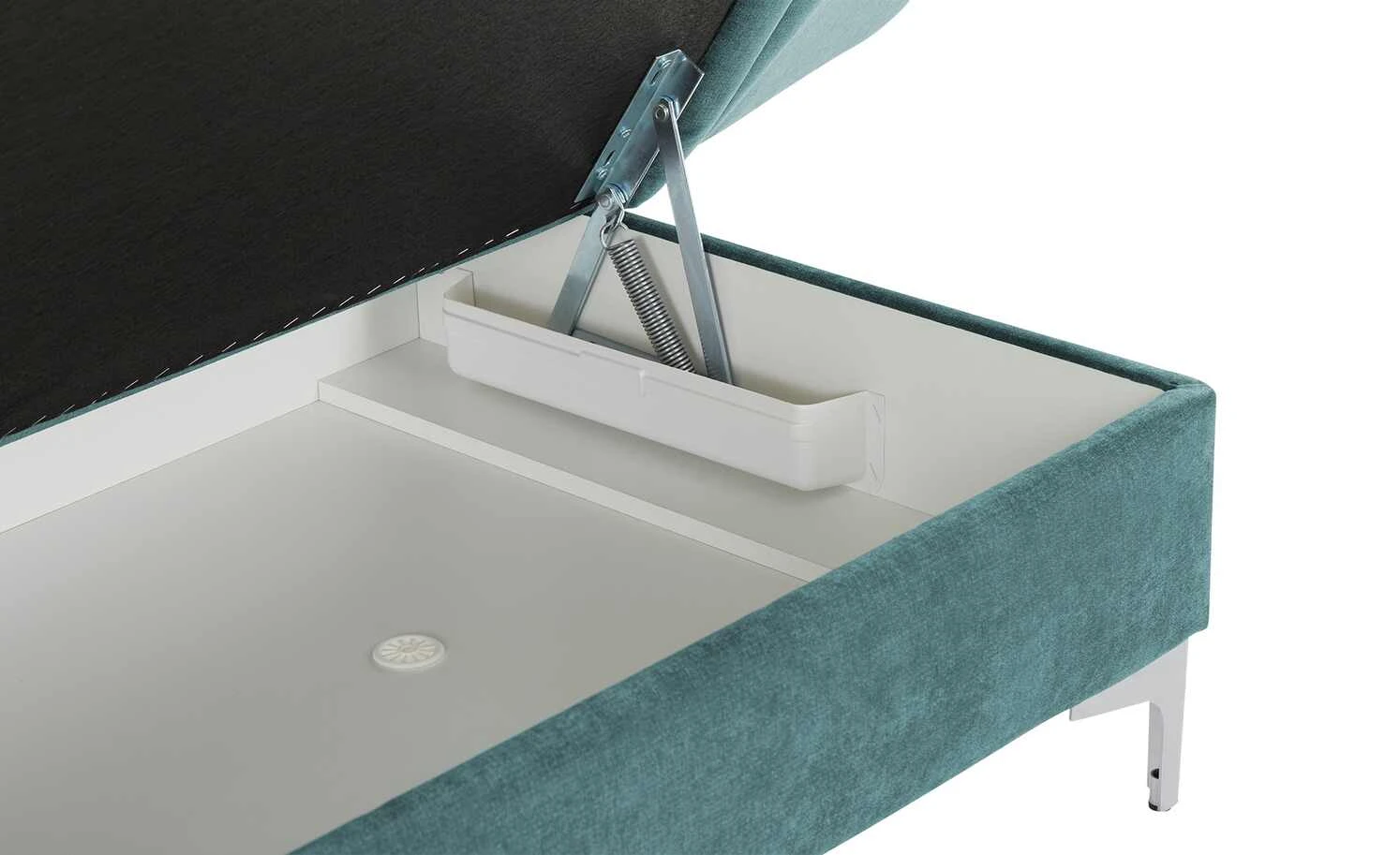 Liege Greta | Smaragd (Petrol) rechts Rückenkissen gesteppt 6 Liege Greta | Smaragd (Petrol) rechts Rückenkissen gesteppt – Bild 4